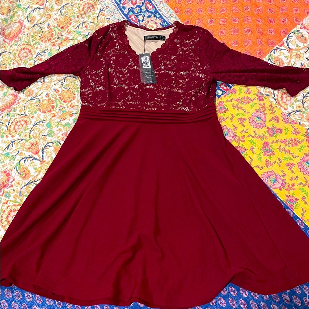 [NWT] Homeyee Size 12 Red Dress A186 XXL